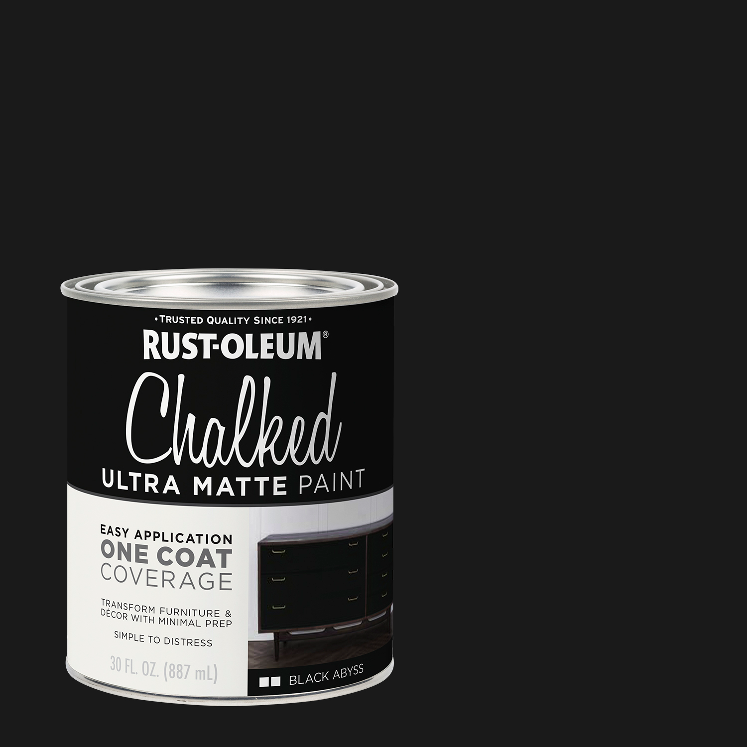 slide 1 of 5, Rust-Oleum Rust-Oleum Chalked Ultra Matte Paint - 391444, Quart, Black Abyss, 1 ct