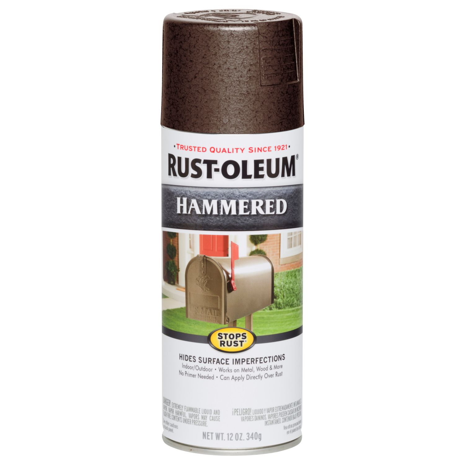 slide 2 of 5, Rust-Oleum Stops Rust Protective Hammered Metal Finish Spray Paint - 210880, Brown, 