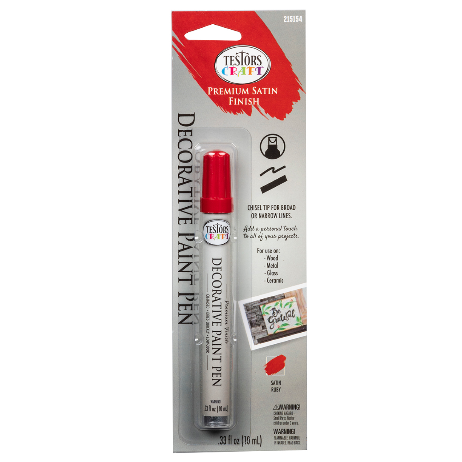slide 4 of 5, Rustoleum Testors Craft Decorative Paint Pen Satin Ruby- 215154, 0.33 fl oz