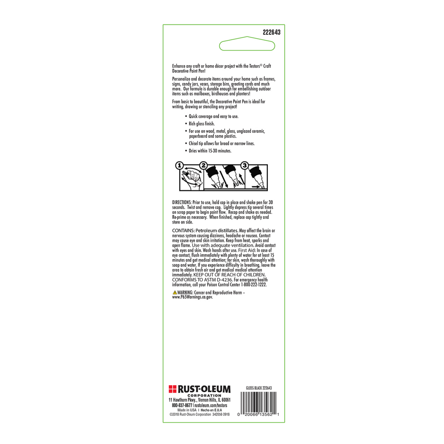 slide 3 of 4, Rustoleum Testors Craft Decorative Paint Pen High Gloss Black- 222643, 0.33 fl oz