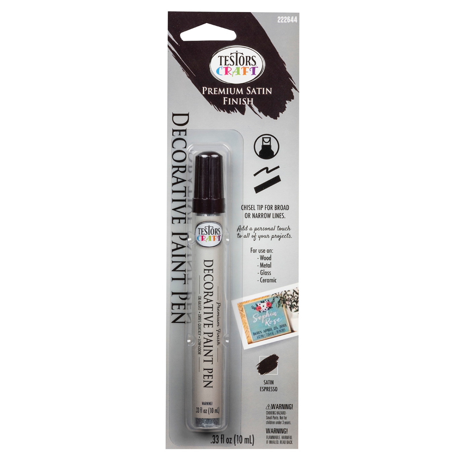 slide 2 of 3, Rustoleum Testors Craft Decorative Paint Pen Satin Espresso- 222644, 0.33 fl oz