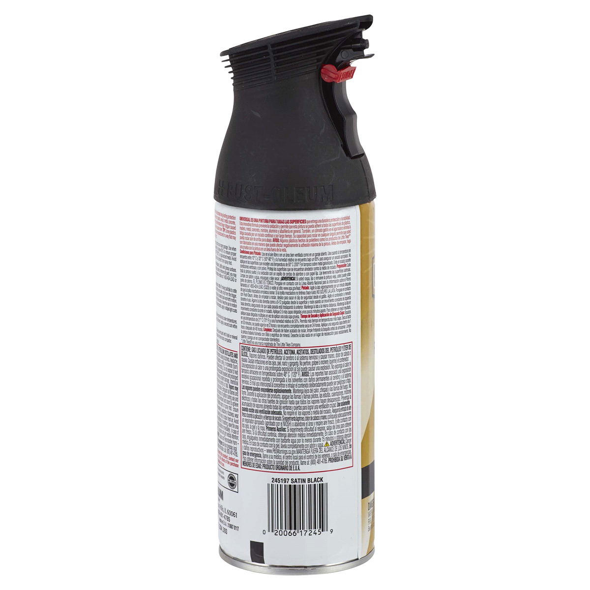 Rust-Oleum 245197 Universal All Surface Spray Paint, 12 oz, Satin Black