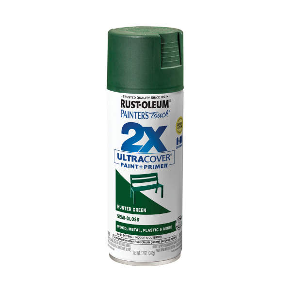 slide 26 of 29, Rust-Oleum Painter's Touch 2x, Semi-Gloss, Hunter Green, 1 ct