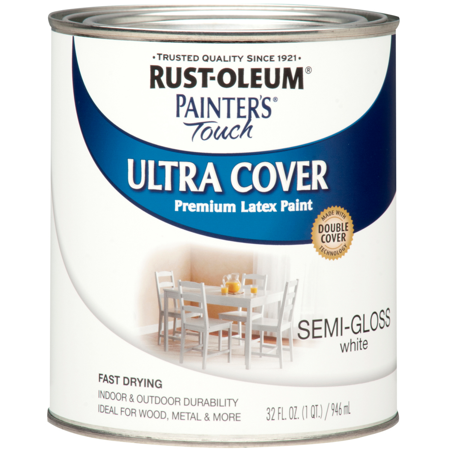 slide 1 of 4, Rust-Oleum Painter's Touch, Semi-Gloss, White, 1 qt