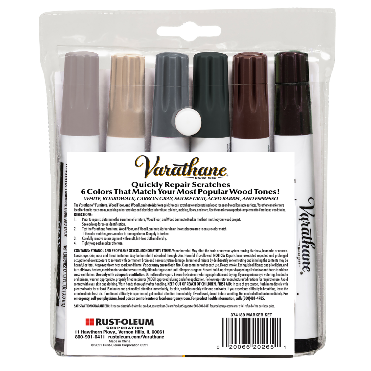 slide 3 of 3, Varathane 6pk Markers Gray, 0.13 oz, 6 ct