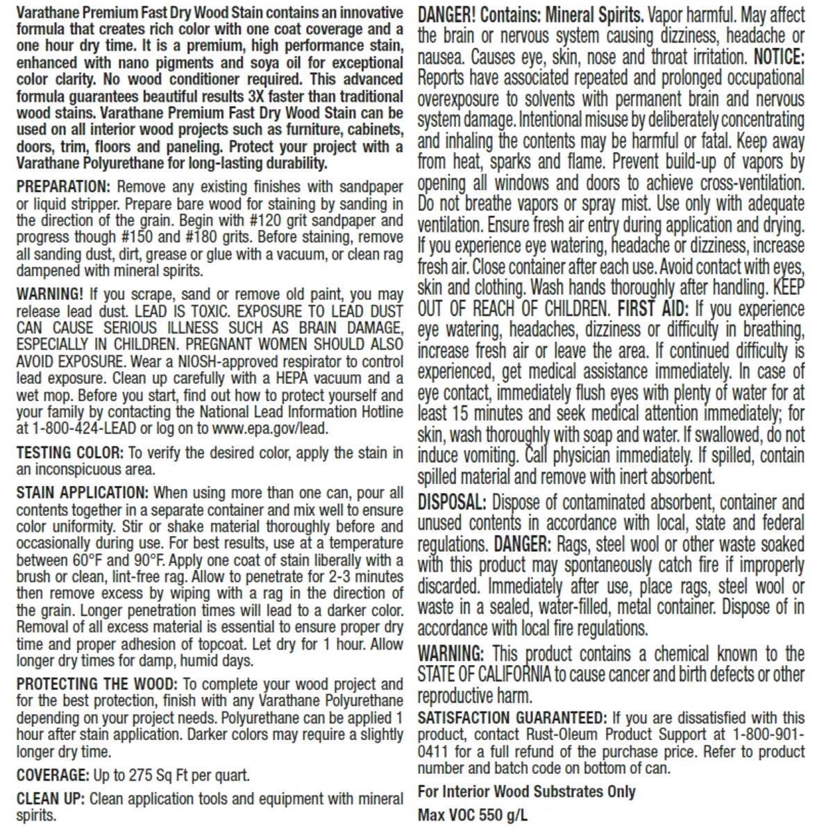 slide 5 of 5, Rustoleum Varathane Premium Fast Dry Wood Stain - 262009, Quart, Black Cherry, 1 qt