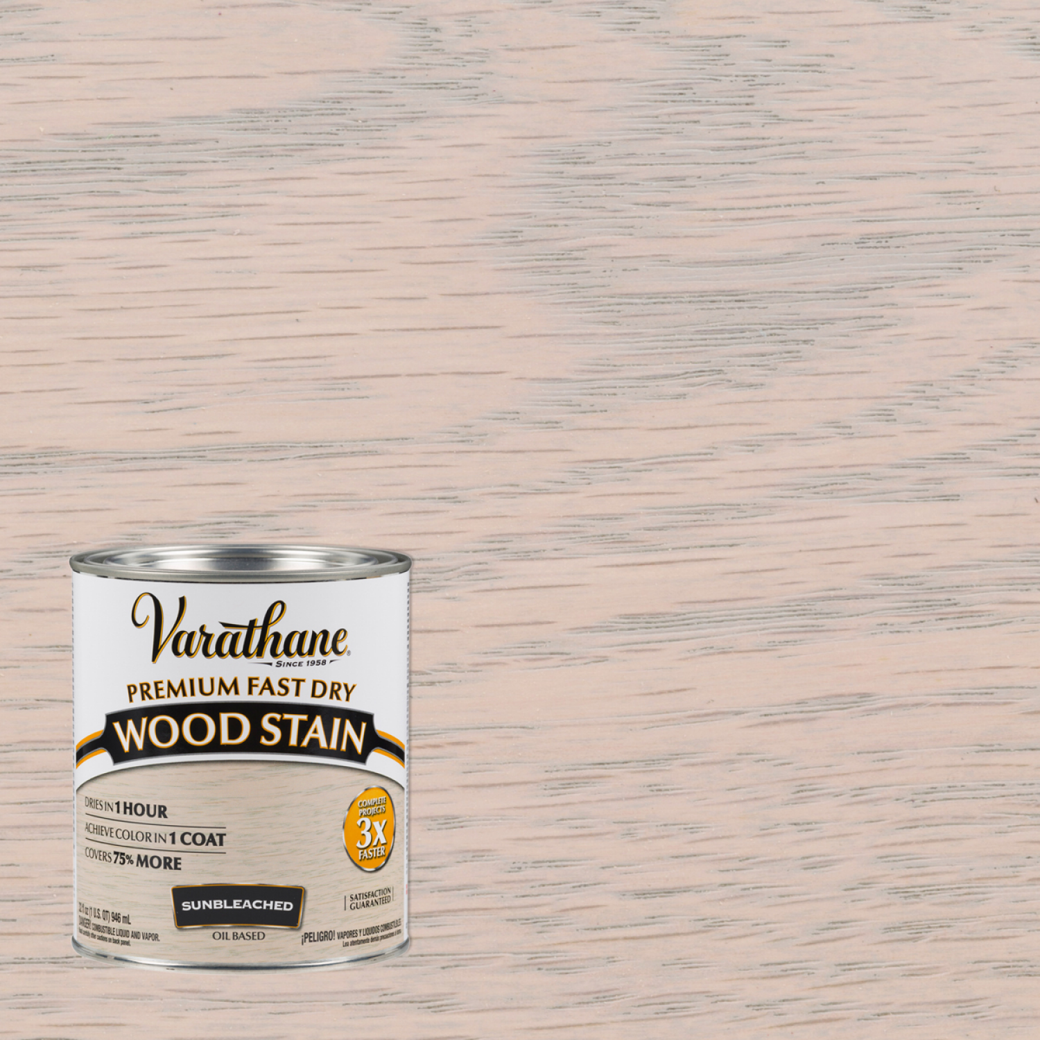 slide 1 of 2, Varathane Premium Fast Dry Wood Stain - 262011, Quart, Sunbleached, 1 qt