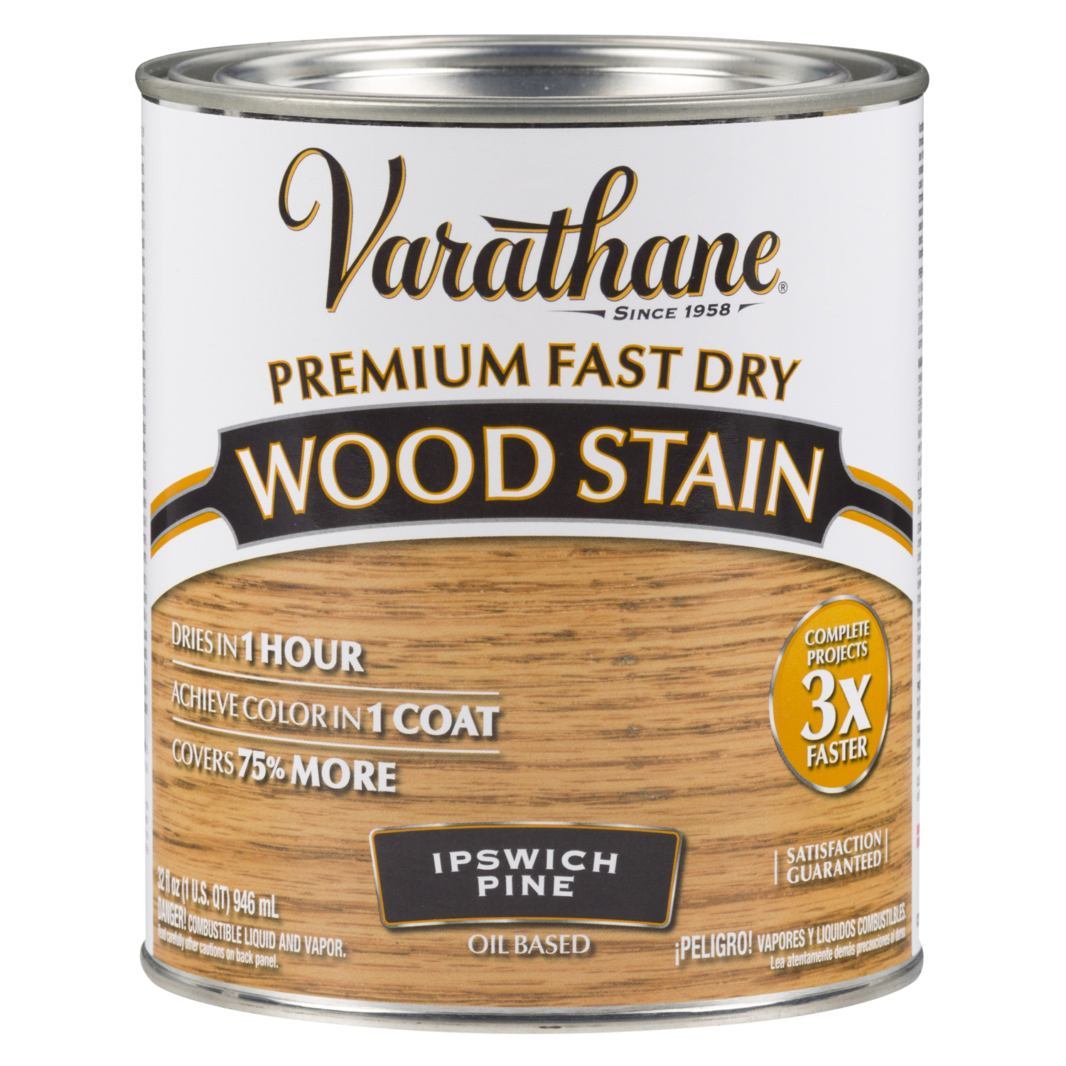 slide 1 of 2, Rustoleum Varathane Premium Fast Dry Wood Stain - 262012, Quart, Ipswich Pine, 1 ct