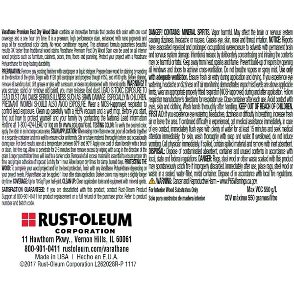 slide 4 of 5, Rustoleum Varathane Premium Fast Dry Wood Stain - Ebony, 8 fl oz