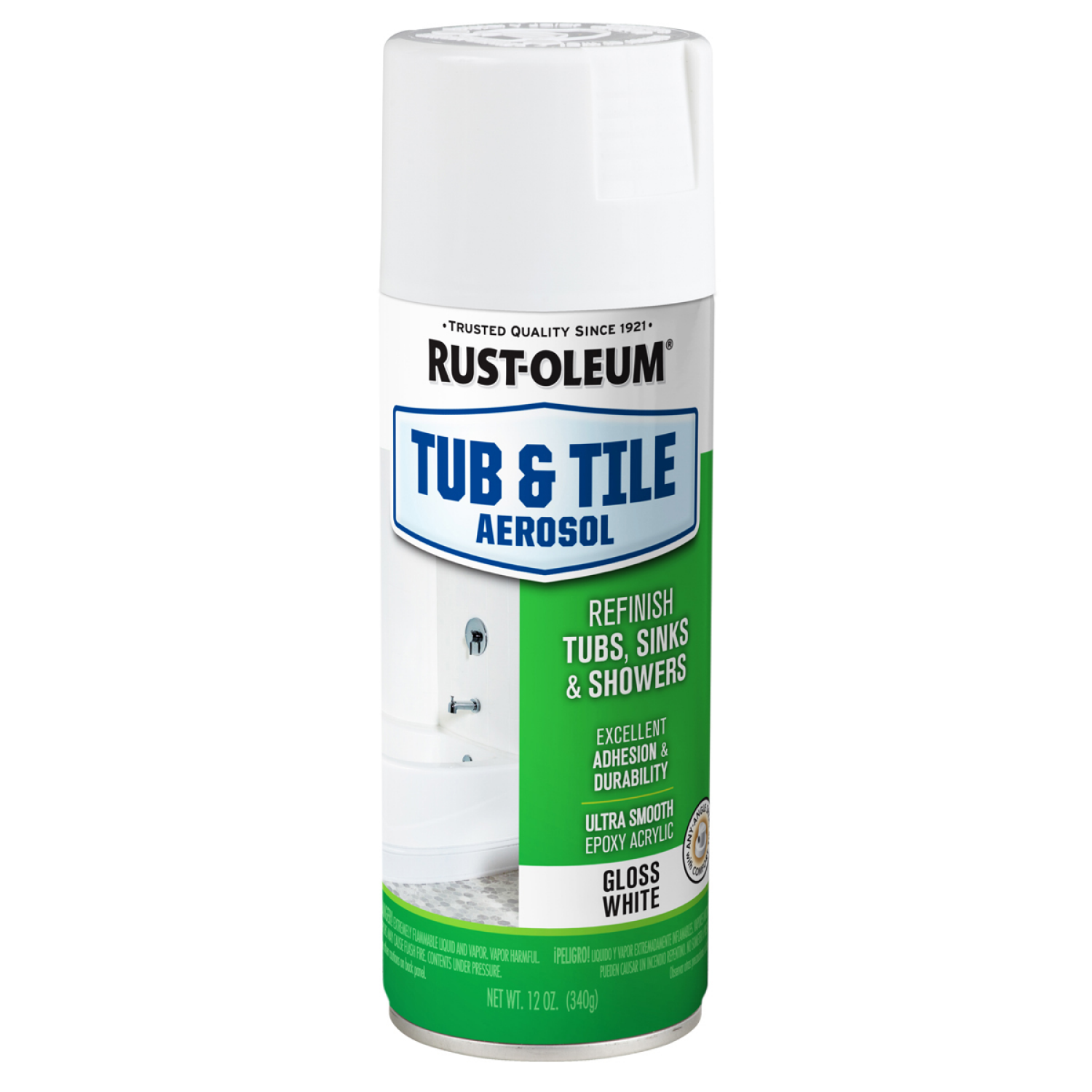 slide 2 of 4, Rust-Oleum Tub & Tile Aerosol 280882, White, 12 oz