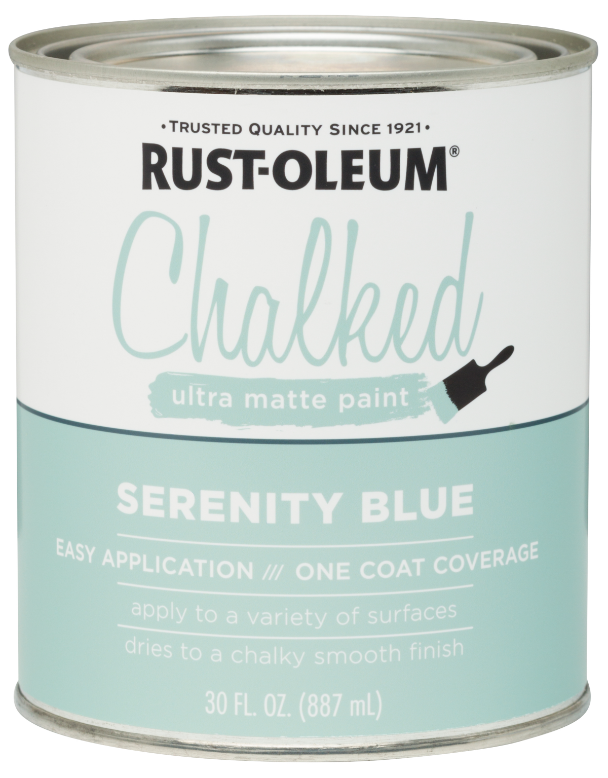 slide 28 of 29, Rust-Oleum Chalked Ultra Matte Paint 285139, Quart, Serenity Blue, 1 ct