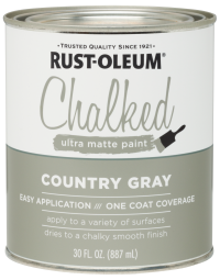 slide 19 of 29, Rust-Oleum Chalked Ultra Matte Paint - 285141, Quart, Country Gray, 1 ct