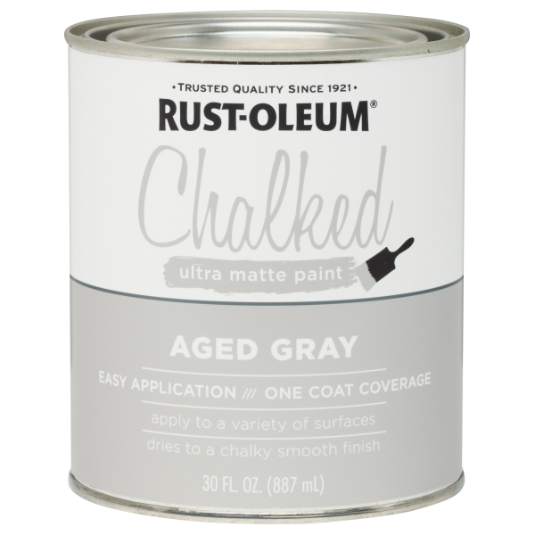 slide 14 of 29, Rust-Oleum Chalked Ultra Matte Paint - 285143, Quart, Aged Gray, 1 ct