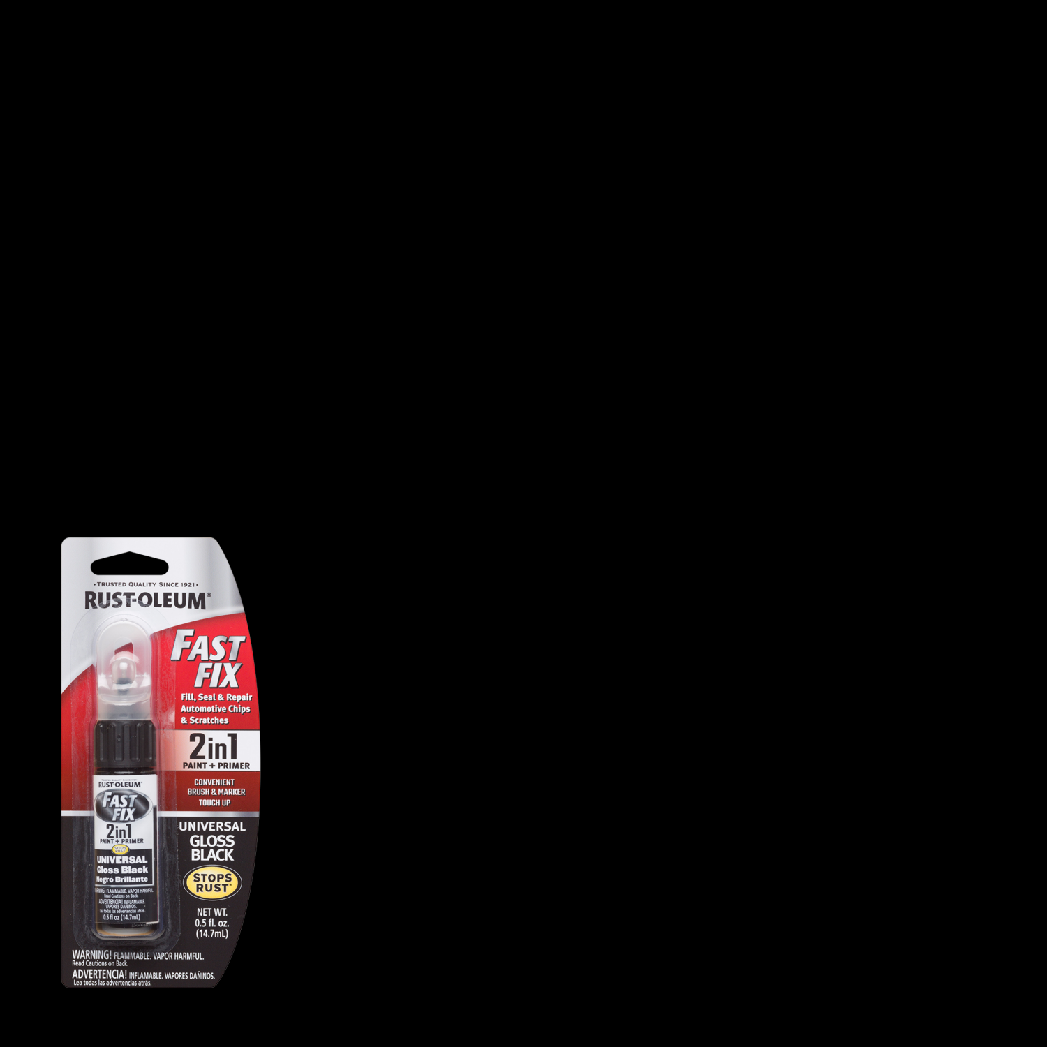 slide 1 of 3, Rustoleum Rust-Oleum Fast Fix 2 in 1 Flat Black Paint and Primer-286486, 0.5 fl oz