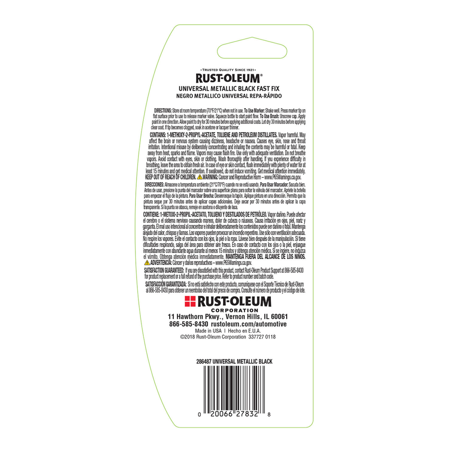slide 2 of 3, Rustoleum Rust-Oleum Fast Fix 2 in 1 Gloss Black Paint and Primer-286487, 0.5 fl oz