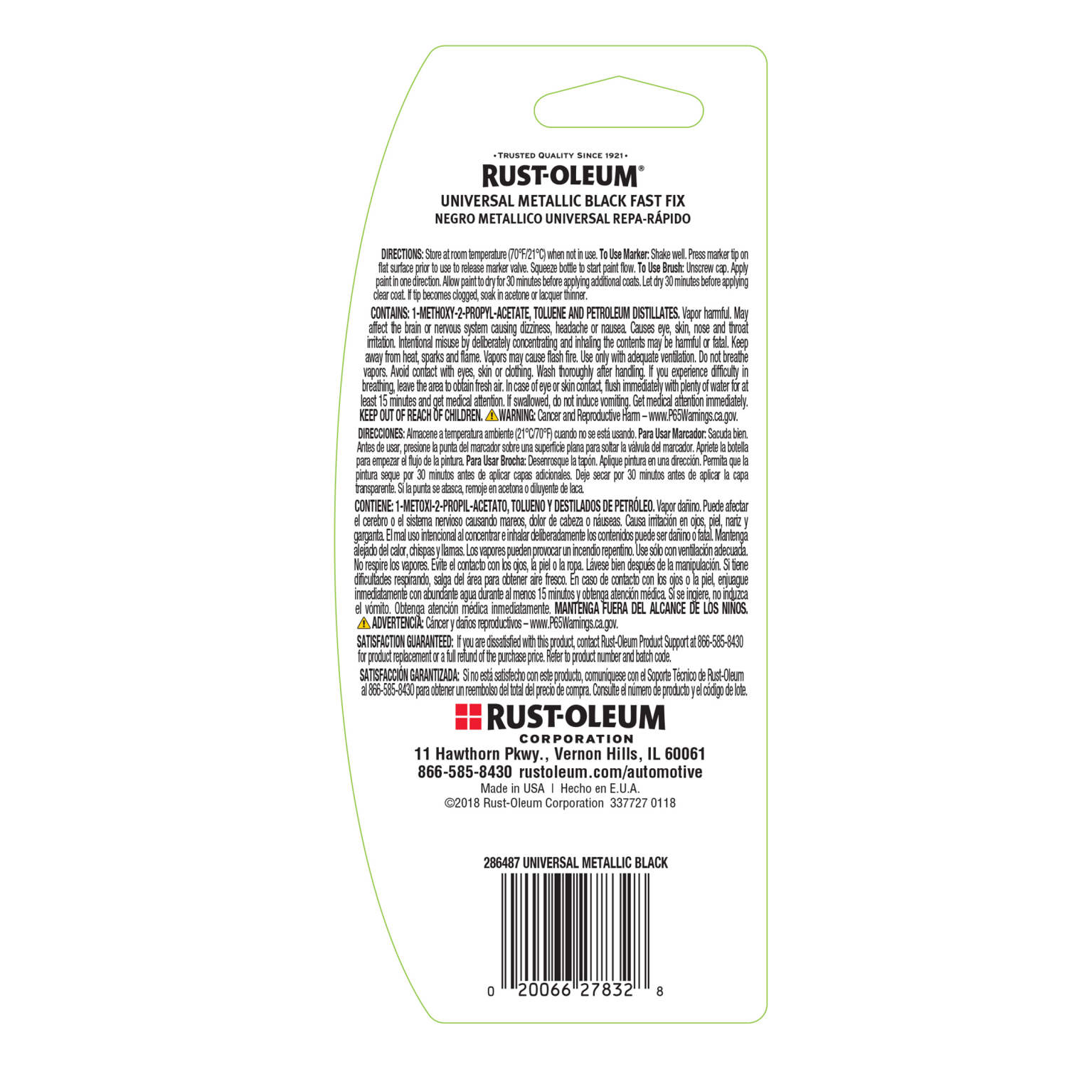 slide 3 of 3, Rustoleum Rust-Oleum Fast Fix 2 in 1 Gloss Black Paint and Primer-286487, 0.5 fl oz