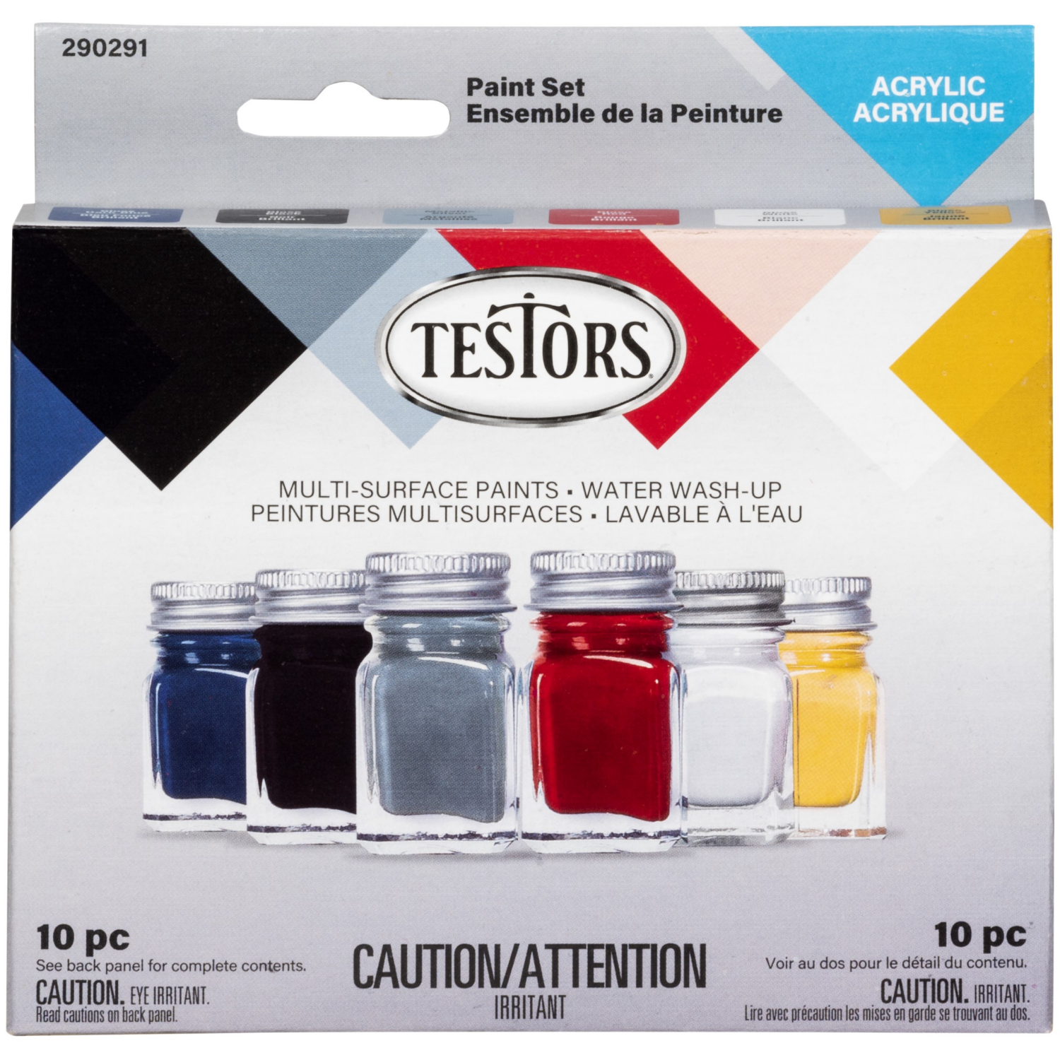 slide 3 of 4, Rust-Oleum Testors Multi-Surface Primary Colors Acrylic Paints- 290291, 10 Pack, 10 ct