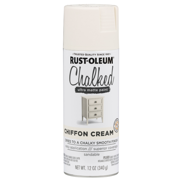 slide 22 of 29, Rust-Oleum 12oz Chalked Ultra Matte Spray Paint Chiffon Cream, 12 oz