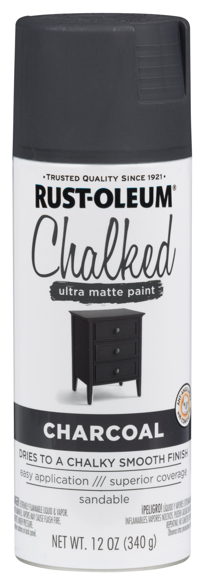 slide 13 of 29, Rust-Oleum 12oz Chalked Ultra Matte Spray Paint Charcoal, 12 oz