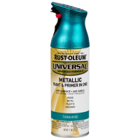 slide 16 of 25, Rust-Oleum Universal Metallic Paint & Primer in One Spray Paint - 330480, Turquoise, 11 oz