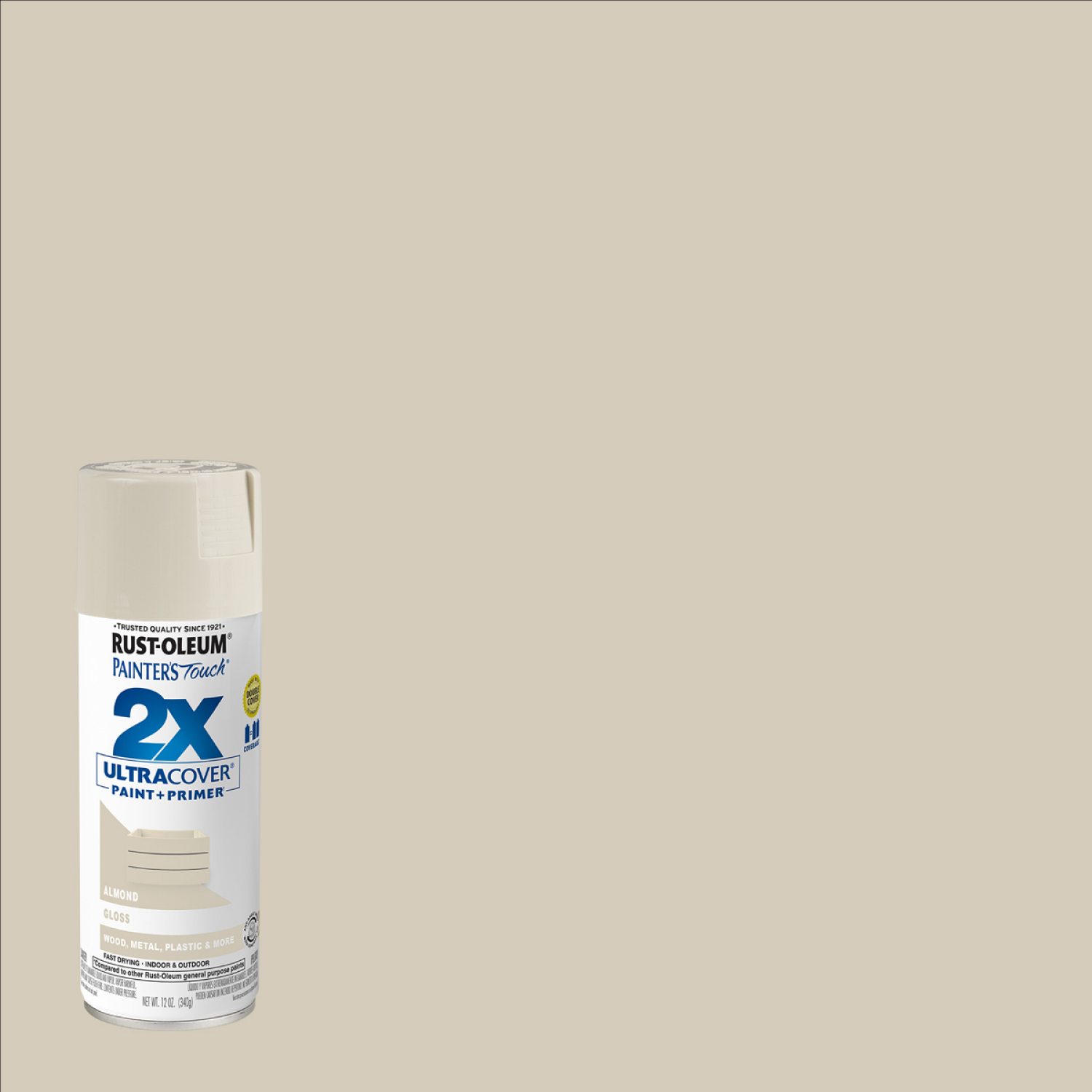 slide 1 of 5, Rustoleum Rust-Oleum Painters Touch 2X Ultra Cover Spray Paint, Gloss Almond, 