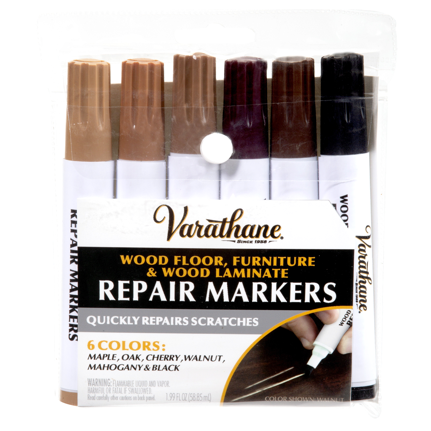 slide 1 of 2, Rustoleum Varathane Stain Markers - 347840, 6 Color Kit, 0.13 oz