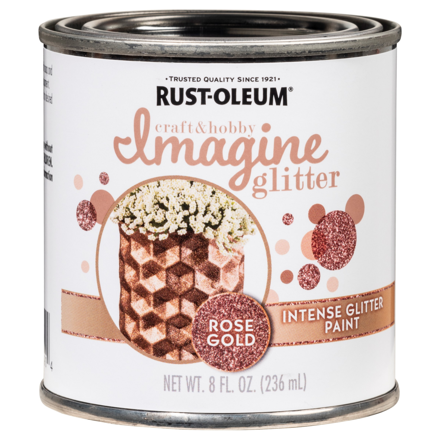 slide 4 of 4, Rust-Oleum Imagine Rose Gold Acrylic Glitter Paint (Half-Pint), 1 ct