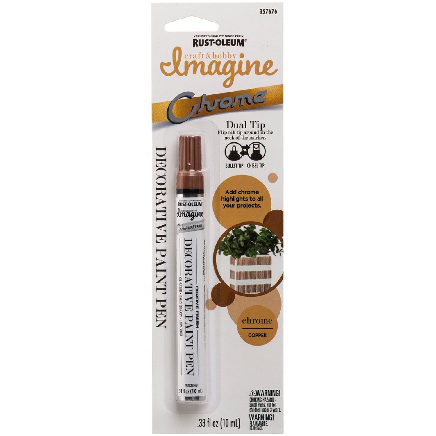 slide 3 of 4, Rustoleum Rust-Oleum Imagine Chrome Copper Paint Pen 357676, 0.33 fl oz