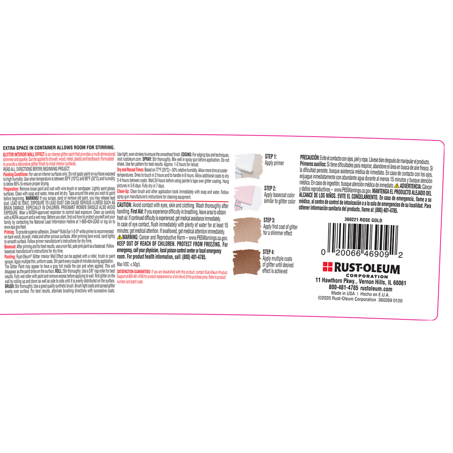slide 2 of 4, Rustoleum Rust-Oleum Glitter Rose Gold 360221, 28 oz