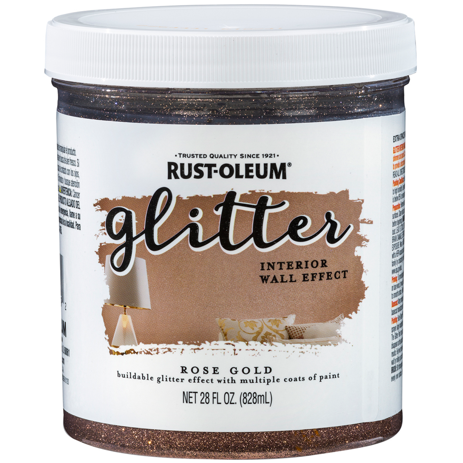 slide 3 of 4, Rustoleum Rust-Oleum Glitter Rose Gold 360221, 28 oz