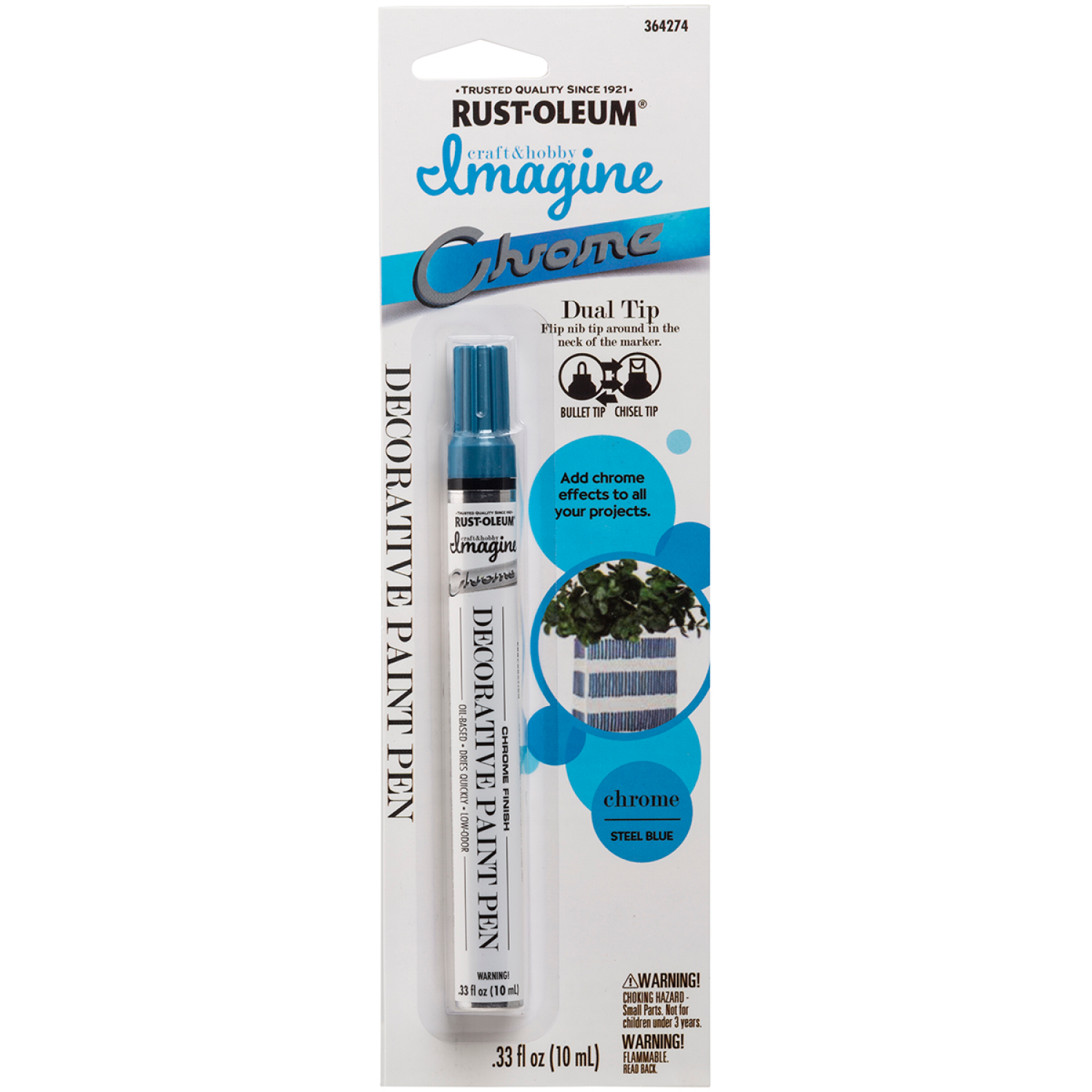 slide 2 of 3, Rustoleum Rust-Oleum Imagine Chrome Steel Blue Paint Pens- 364274, 0.33 fl oz