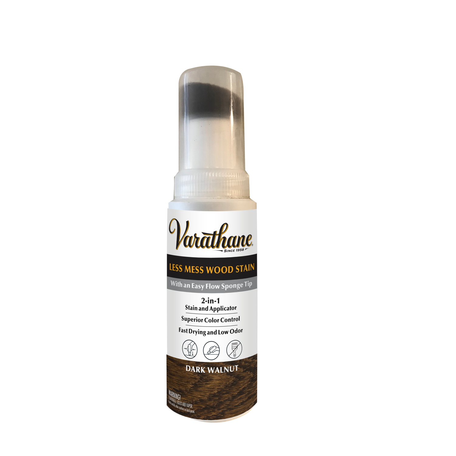 slide 2 of 4, Rustoleum Varathane Less Mess Wood Stain- 368029, Dark Walnut, 4 fl oz