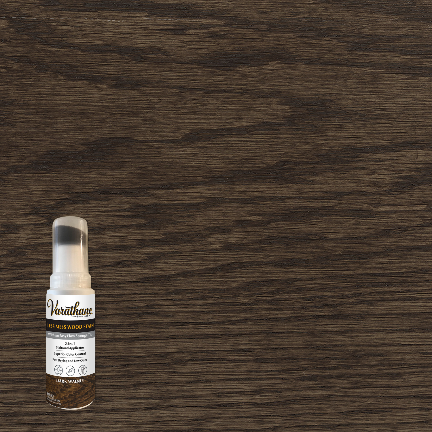 slide 1 of 4, Rustoleum Varathane Less Mess Wood Stain- 368029, Dark Walnut, 4 fl oz