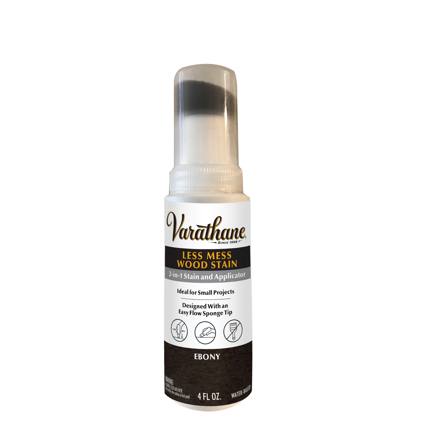 slide 2 of 4, Rustoleum Varathane Less Mess Wood Stain- 368031, Ebony, 4 fl oz
