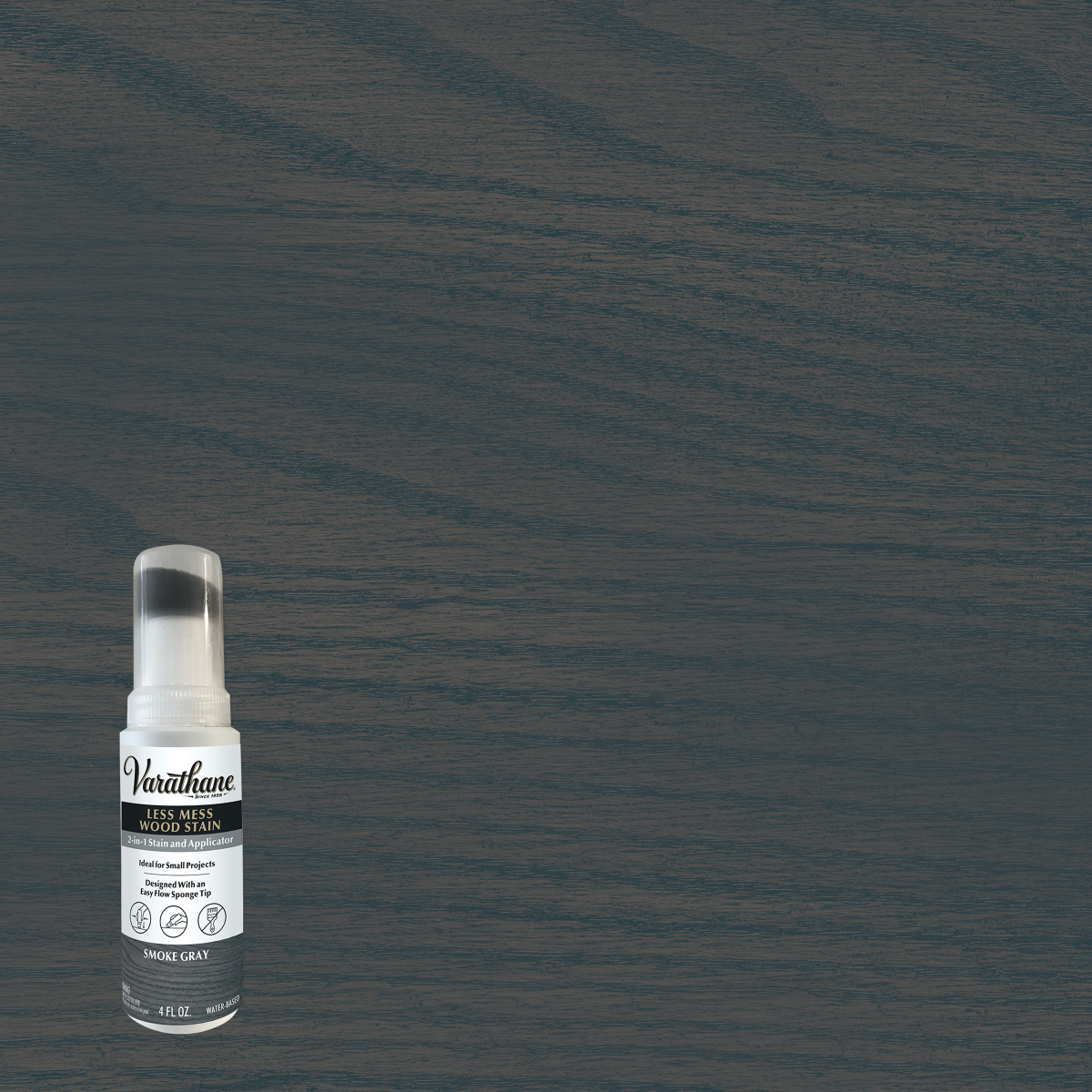 slide 1 of 13, Rustoleum Varathane Less Mess Wood Stain- 368033, Smoke Gray, 4 fl oz