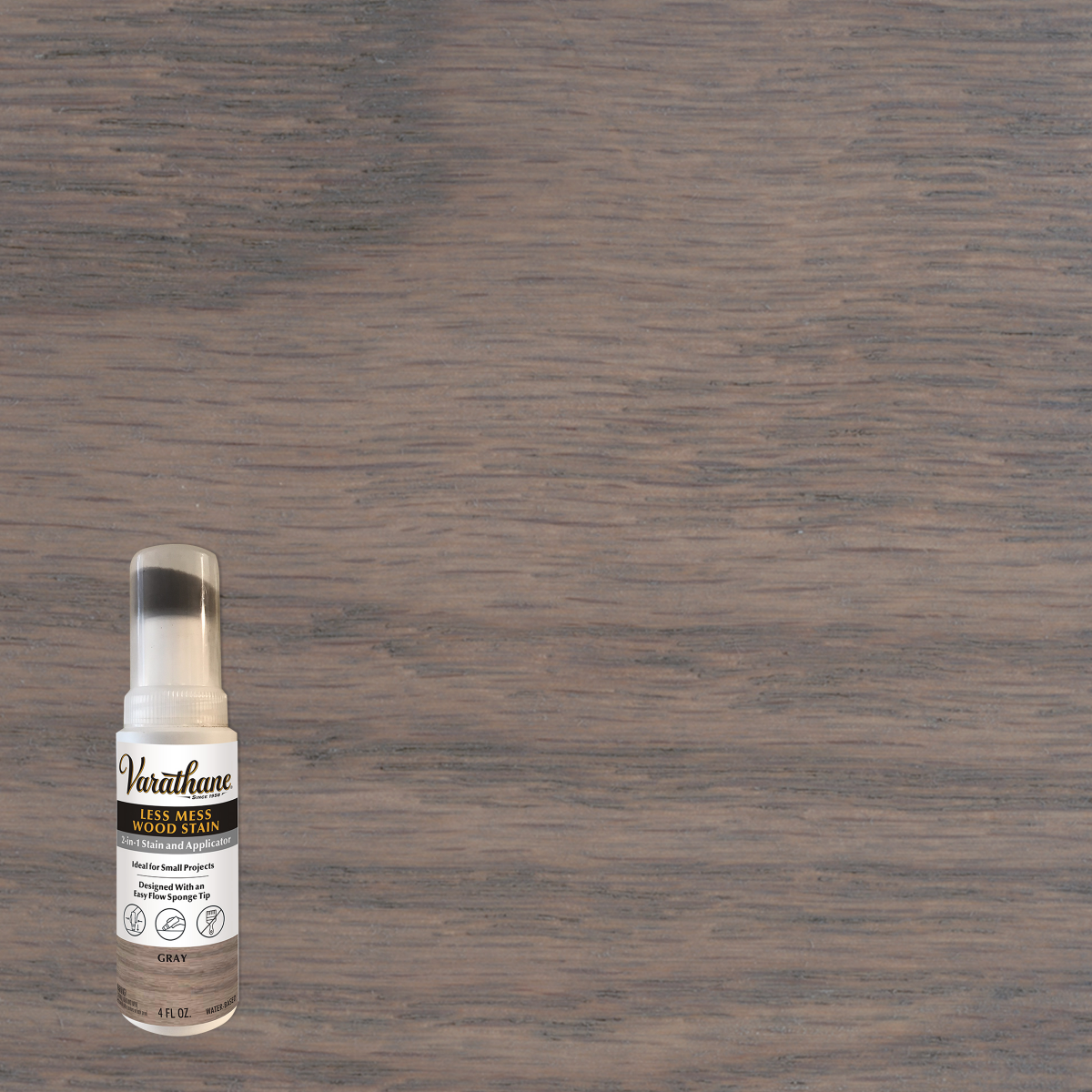 slide 1 of 13, Rustoleum Varathane Less Mess Wood Stain- 368034, Gray, 4 fl oz