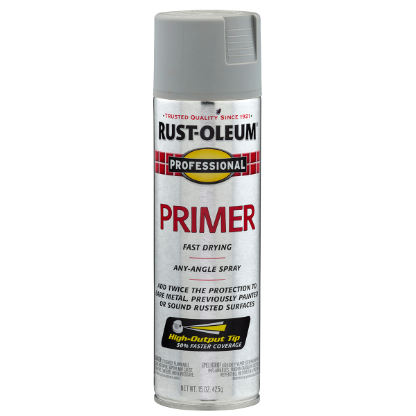 slide 2 of 21, Rust-Oleum Professional Enamel Spray Primer - 7582838, Flat Gray, 15 oz