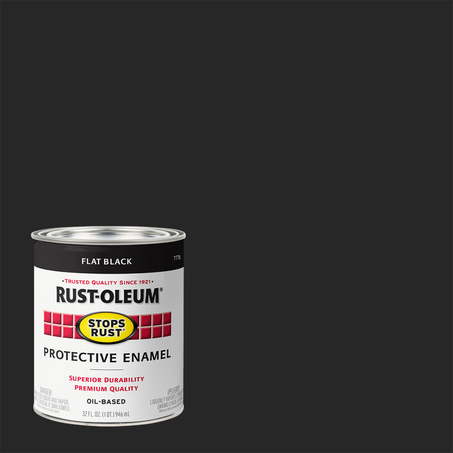 slide 1 of 5, Rust-Oleum Stops Rust Protective Enamel Paint - 7776502, Quart, Flat Black, 32 fl oz
