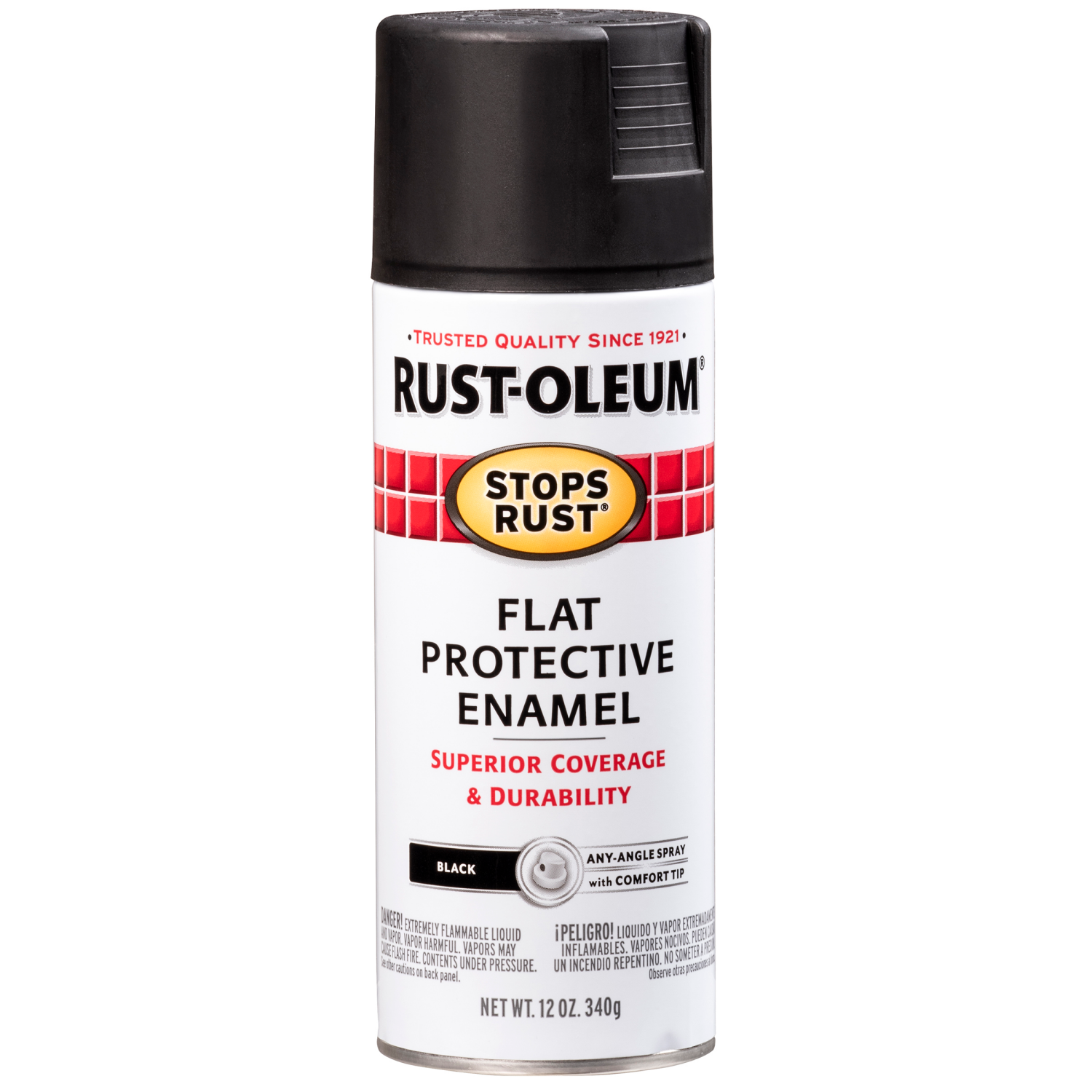 slide 2 of 6, Rust-Oleum Stops Rust Protective Enamel, Flat Black, 