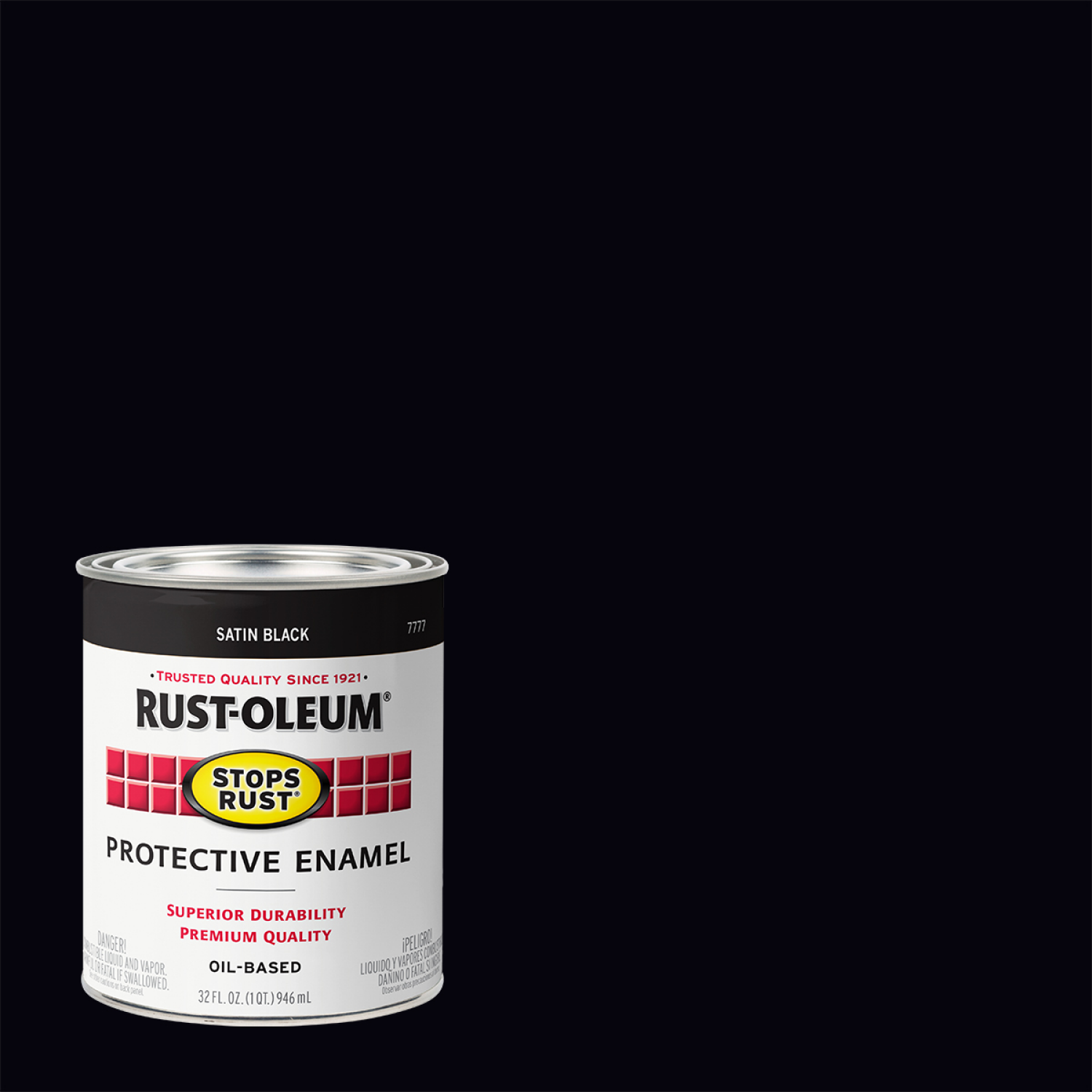 slide 1 of 5, Rust-Oleum Stops Rust Protective Enamel Paint - 7777502, Quart, Satin Black, 1 qt