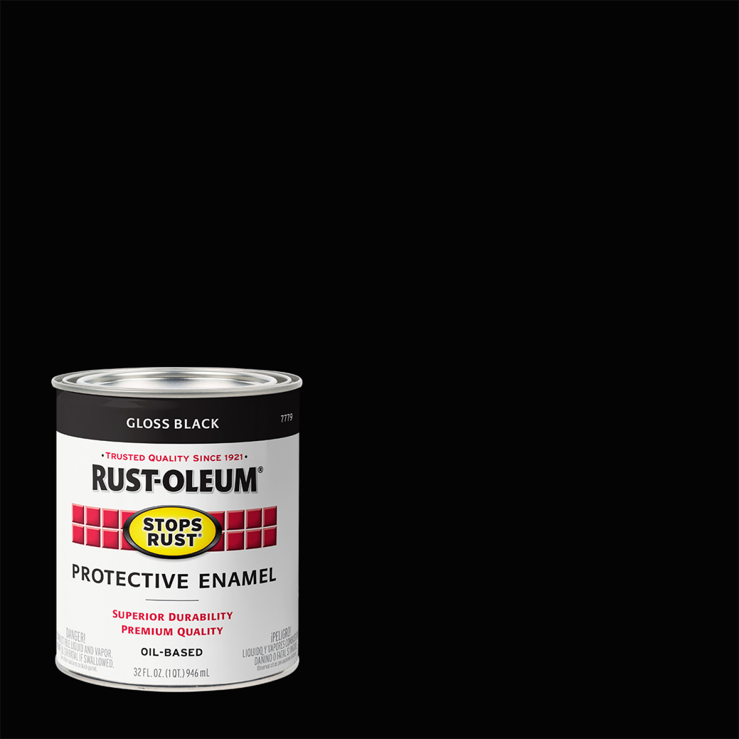 slide 1 of 5, Rust-Oleum Stops Rust Protective Enamel Paint - 7779502 Gloss Black, 32 fl oz