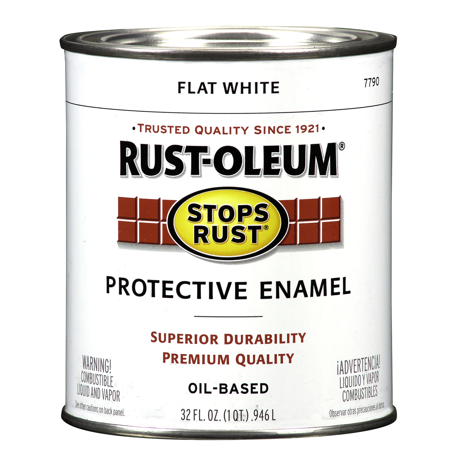 slide 1 of 8, Rust-Oleum Stops Rust Protective Enamel Paint - 7790502, Flat White, 32 fl oz