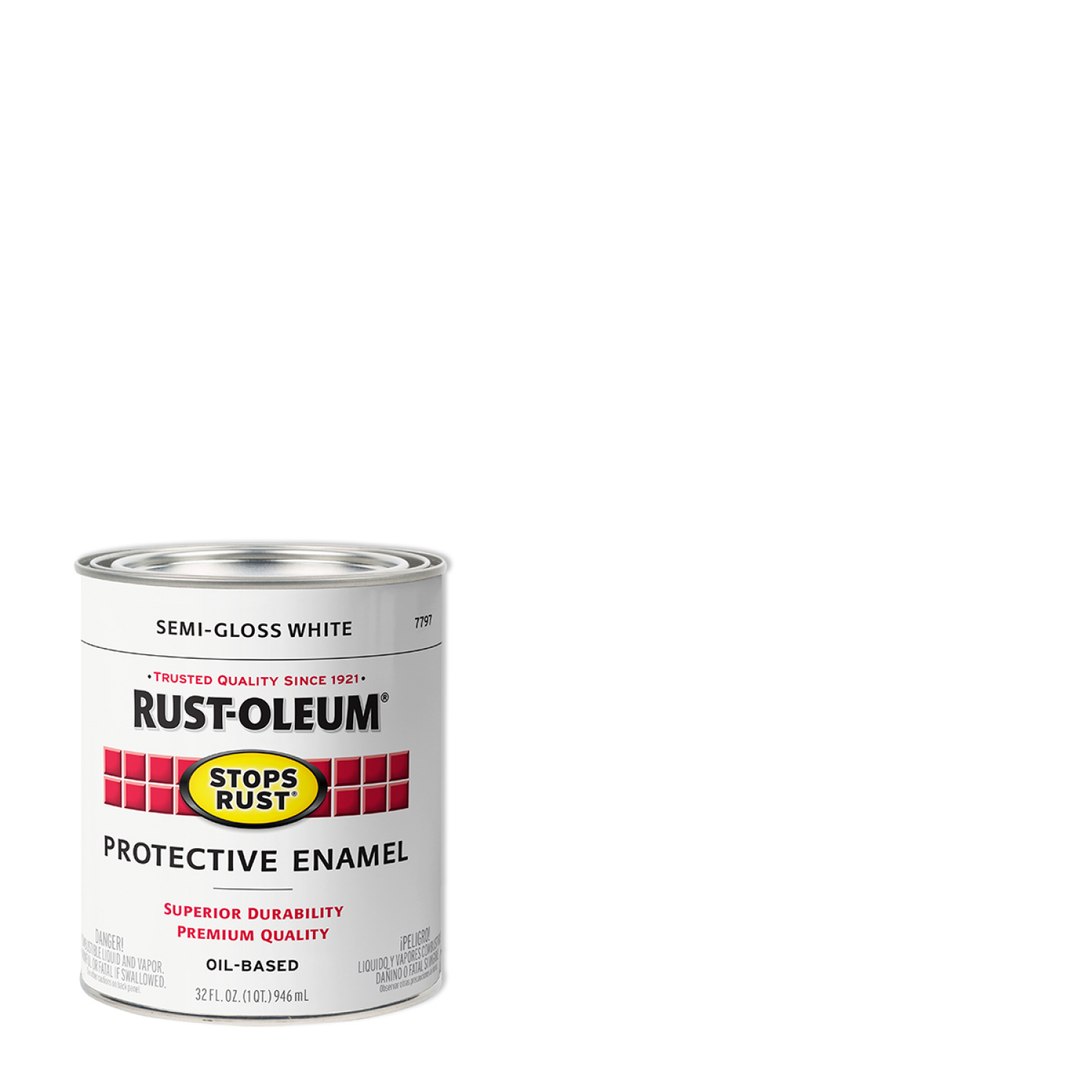 slide 1 of 5, Rust-Oleum Stops Rust Protective Enamel, Semi-Gloss White, 1 qt