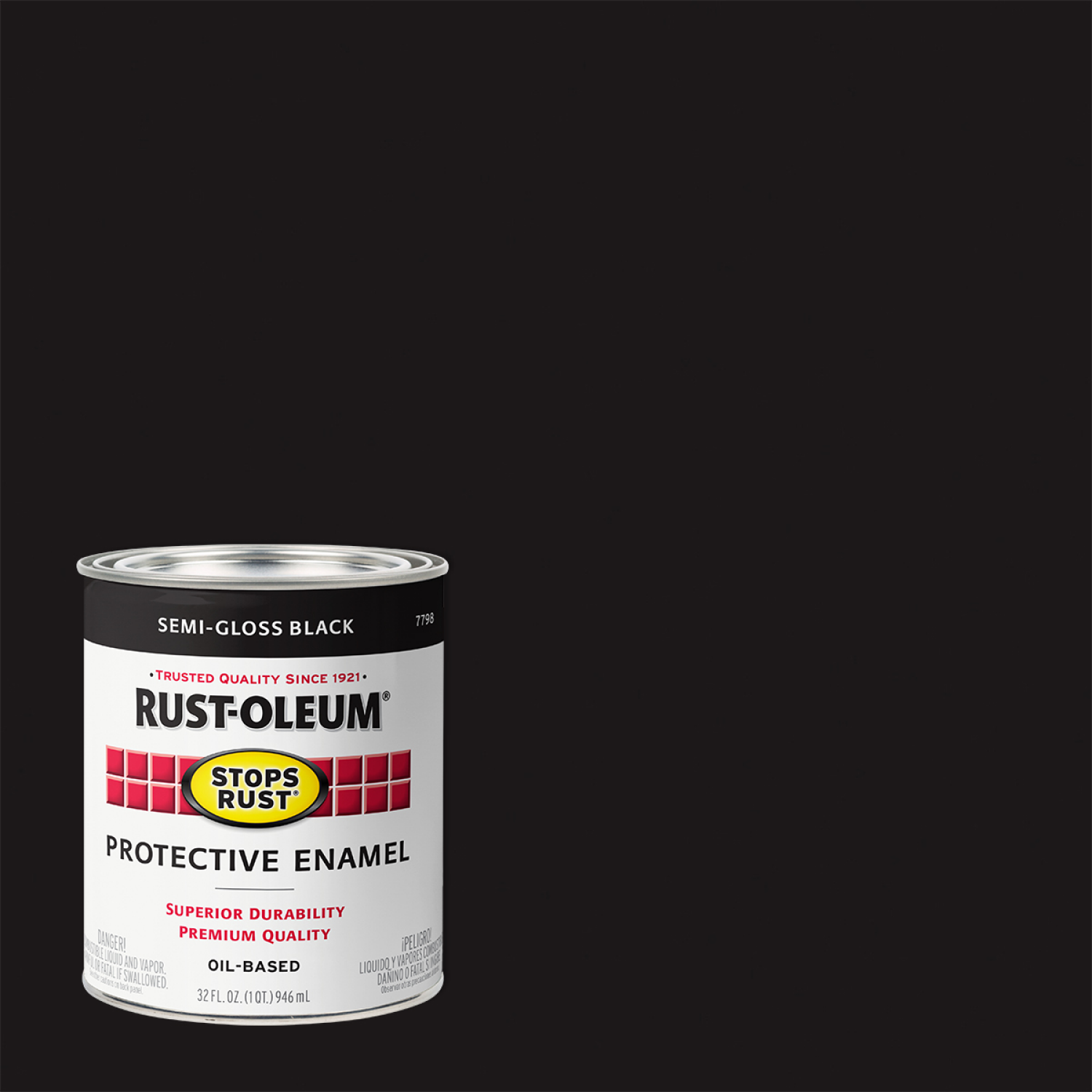 slide 1 of 5, Rust-Oleum Stops Rust Protective Enamel, Semi-Gloss Black, 1 qt