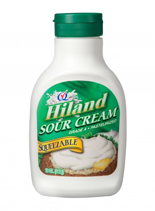 slide 1 of 1, Hiland Dairy Squeeze Orig Sour Cream, 12 oz