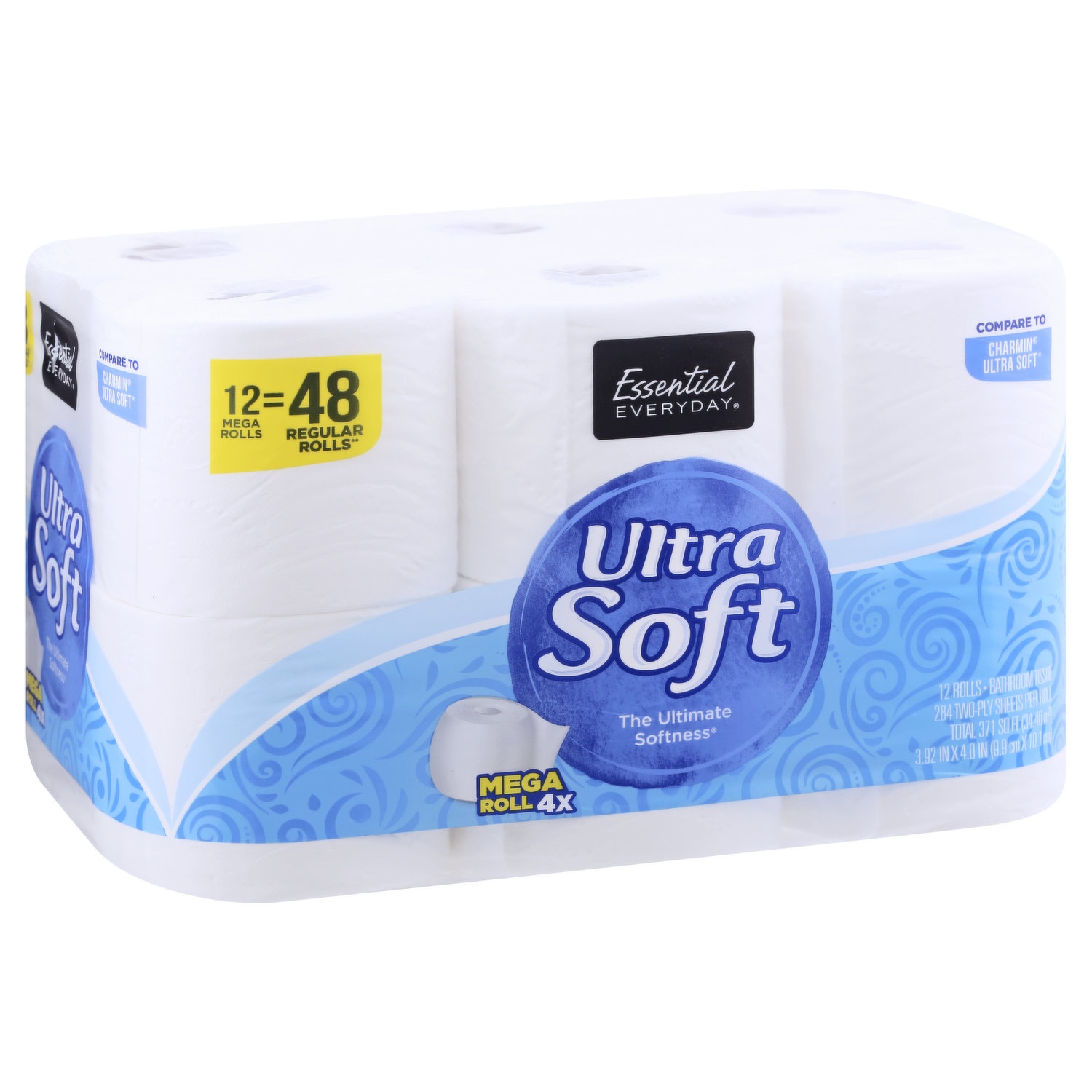 slide 1 of 1, Essential Everyday Bath Tissue Ultra Soft Mega Roll, 12 ct