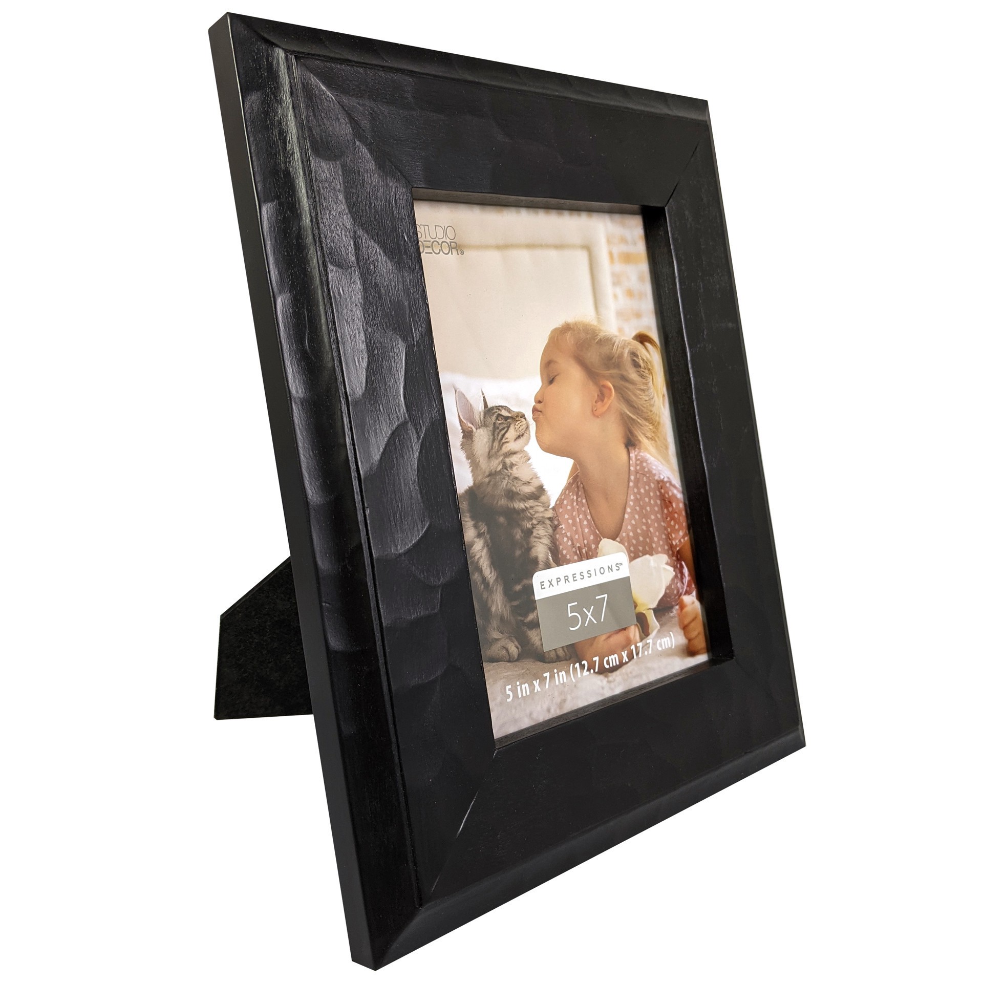 slide 4 of 4, Expressions 5" X 7" Black Hammered Frame By Studio Decor, 5 in x 7 in