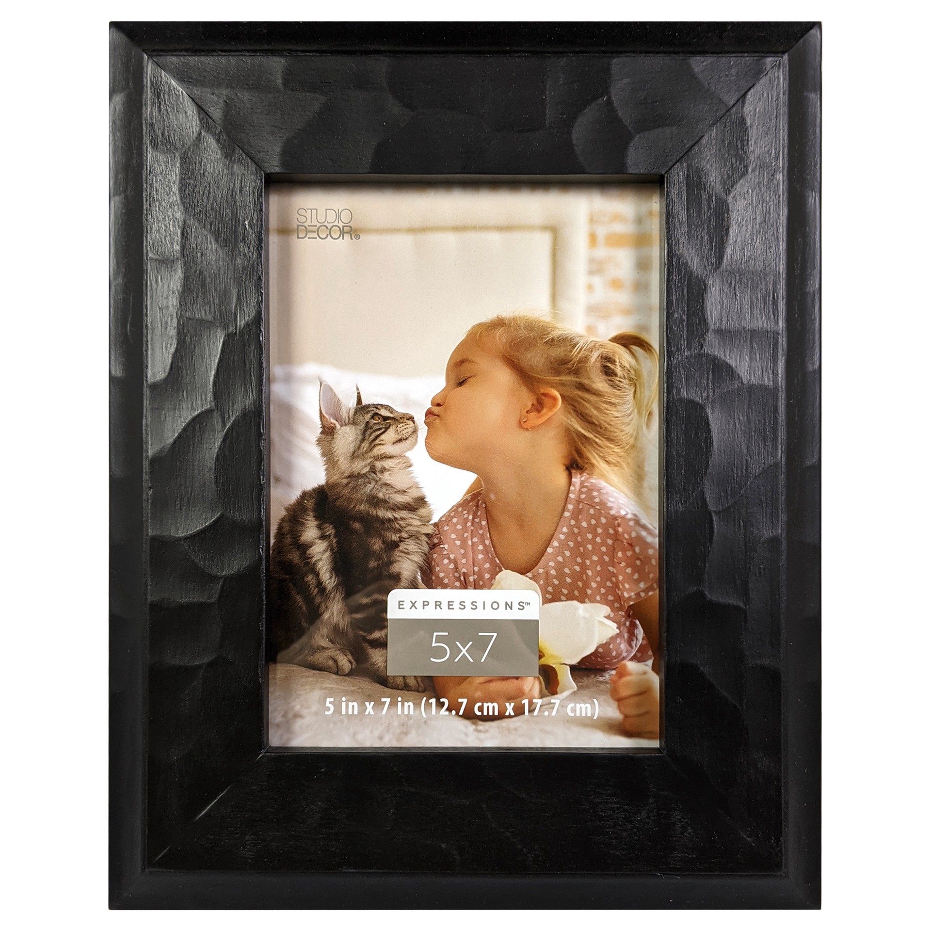 slide 3 of 4, Expressions 5" X 7" Black Hammered Frame By Studio Decor, 5 in x 7 in