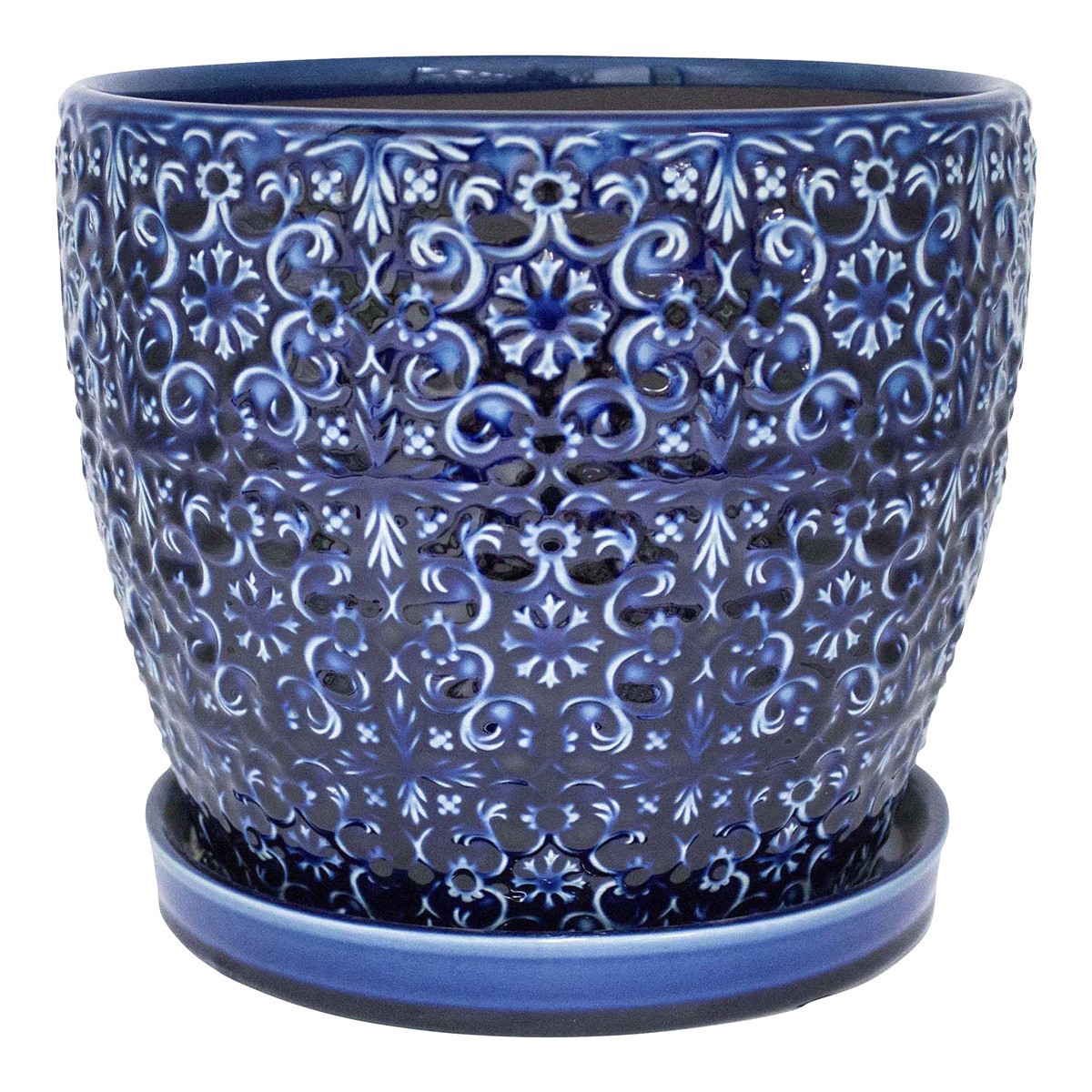 slide 1 of 9, Trendspot 6IN Mediterranean Blue Ceramic Planter, 6 in