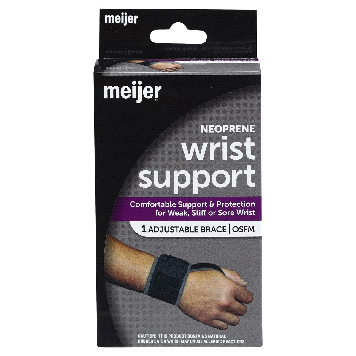 slide 1 of 5, Meijer Neoprene Wrist Support Brace, One Size, 1 ct